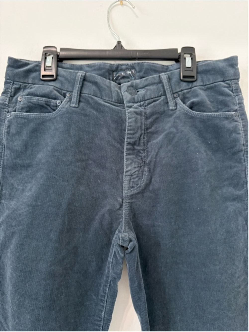 MOTHER High Waisted Looker Corduroy Pants Sz 29 (15”W) Hopscotch Indigo #327 EUC - Picture 4 of 13